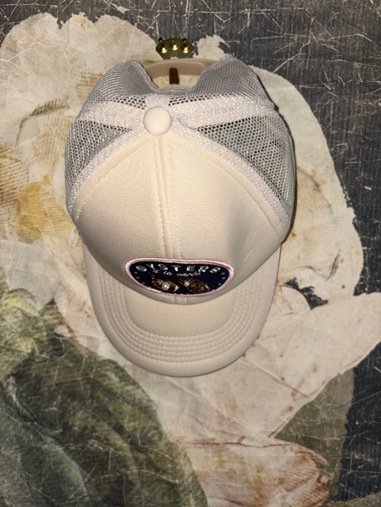 Anthropologie Embellished Trucker Oyster Hat